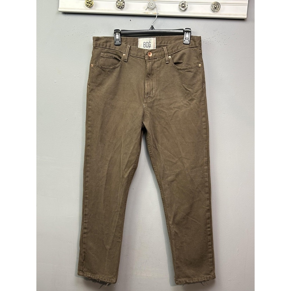 BDG Vintage Slim Fit Jeans Mens 34x29‎ Brown Stretch Denim Raw Hem Casual